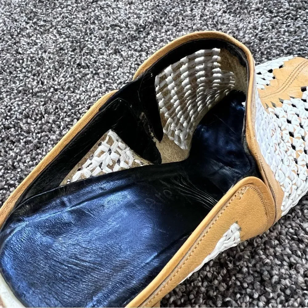 Famolare Elle Moda Yellow open weave design leather shoes Size 9 - Picture 4 of 11